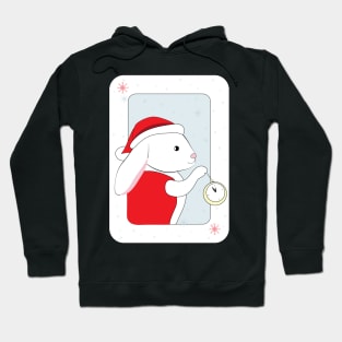 White Rabbit in Santa Hat Hoodie